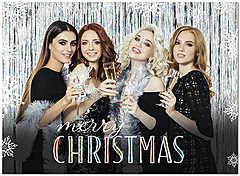 Horizontal Snowflake Photo Card D7187U-4B